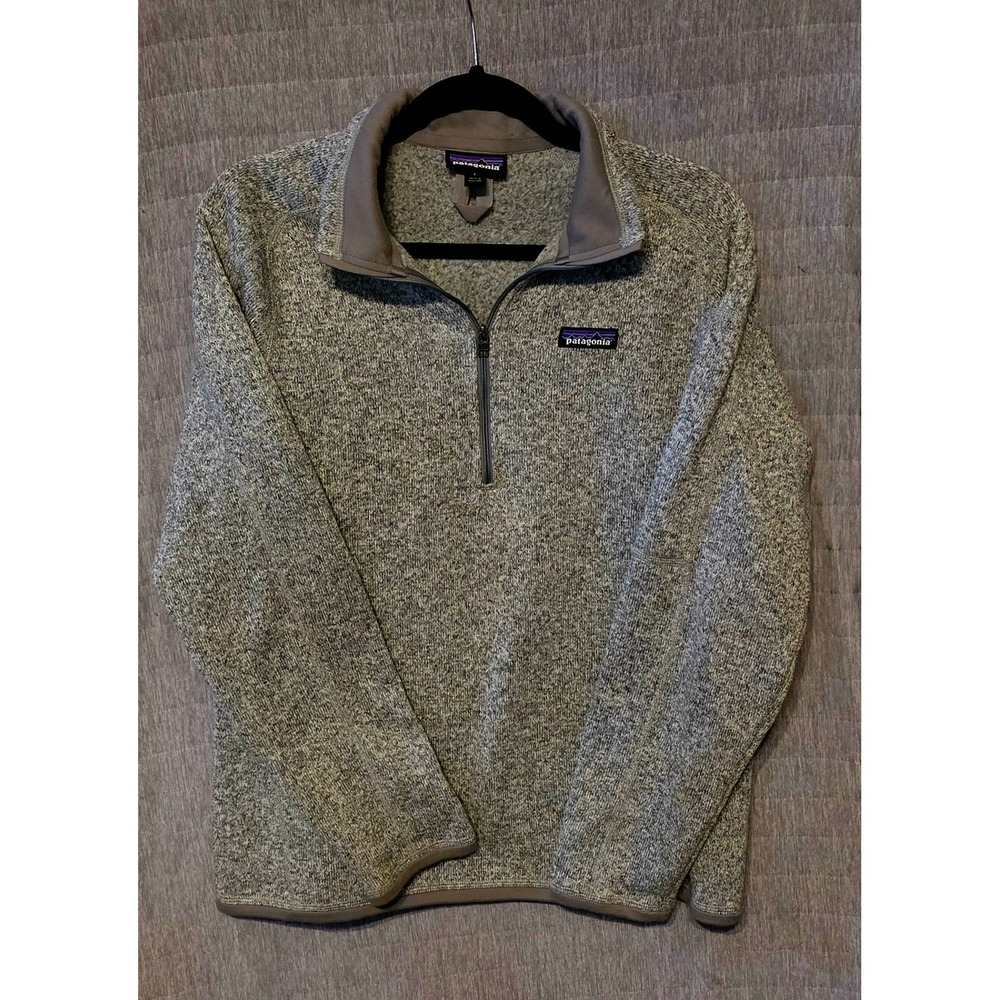 583 Patagonia Better Sweater 1/4 Zip Pullover Fleece Gray Women Large 25528